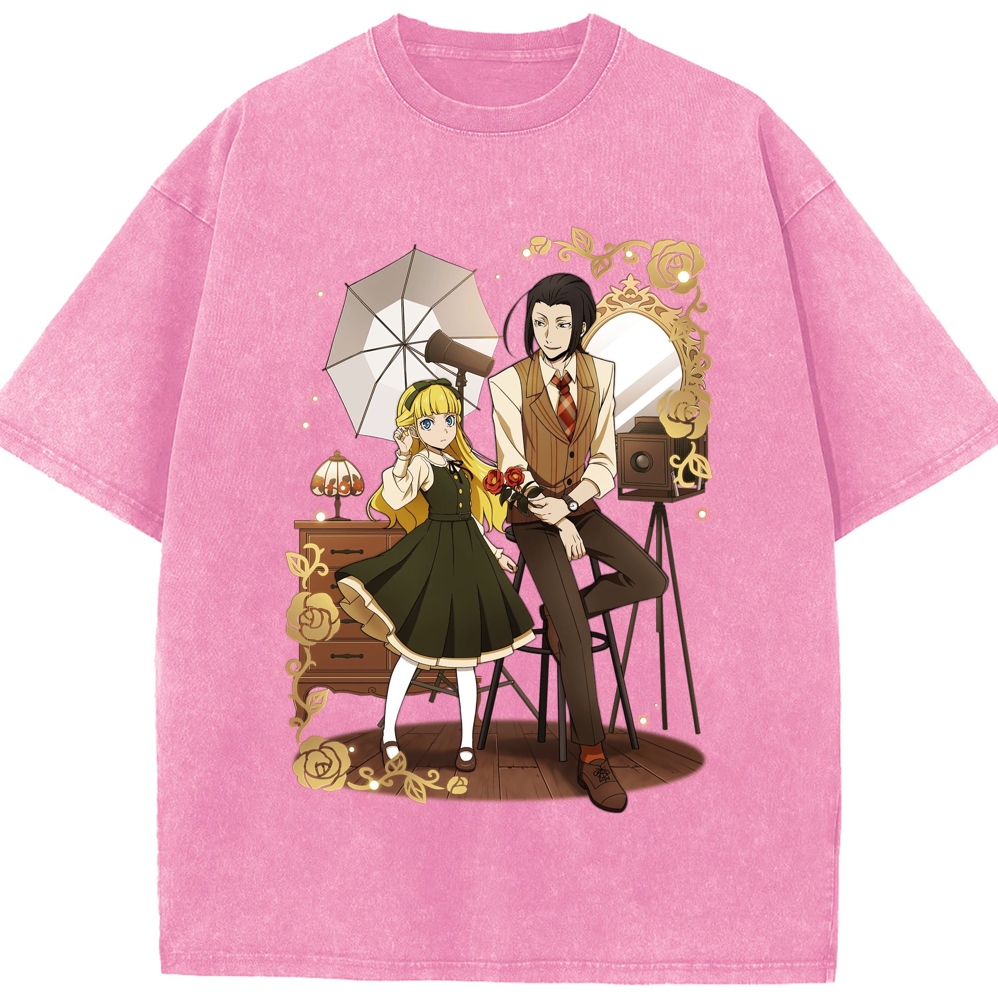 （画像用） 文豪ストレイドッグス Bungo Stray Dogs 綿100% ヴィンテージ風 半袖Tシャツ（フロントプリント）